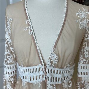 Lace sheer mesh kimono, cover up,  dress